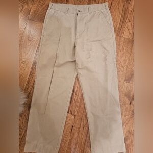 Khaki Flat Front Pants Size 34 Mens